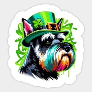 Giant Schnauzer Celebrates Saint Patrick's Day Sticker